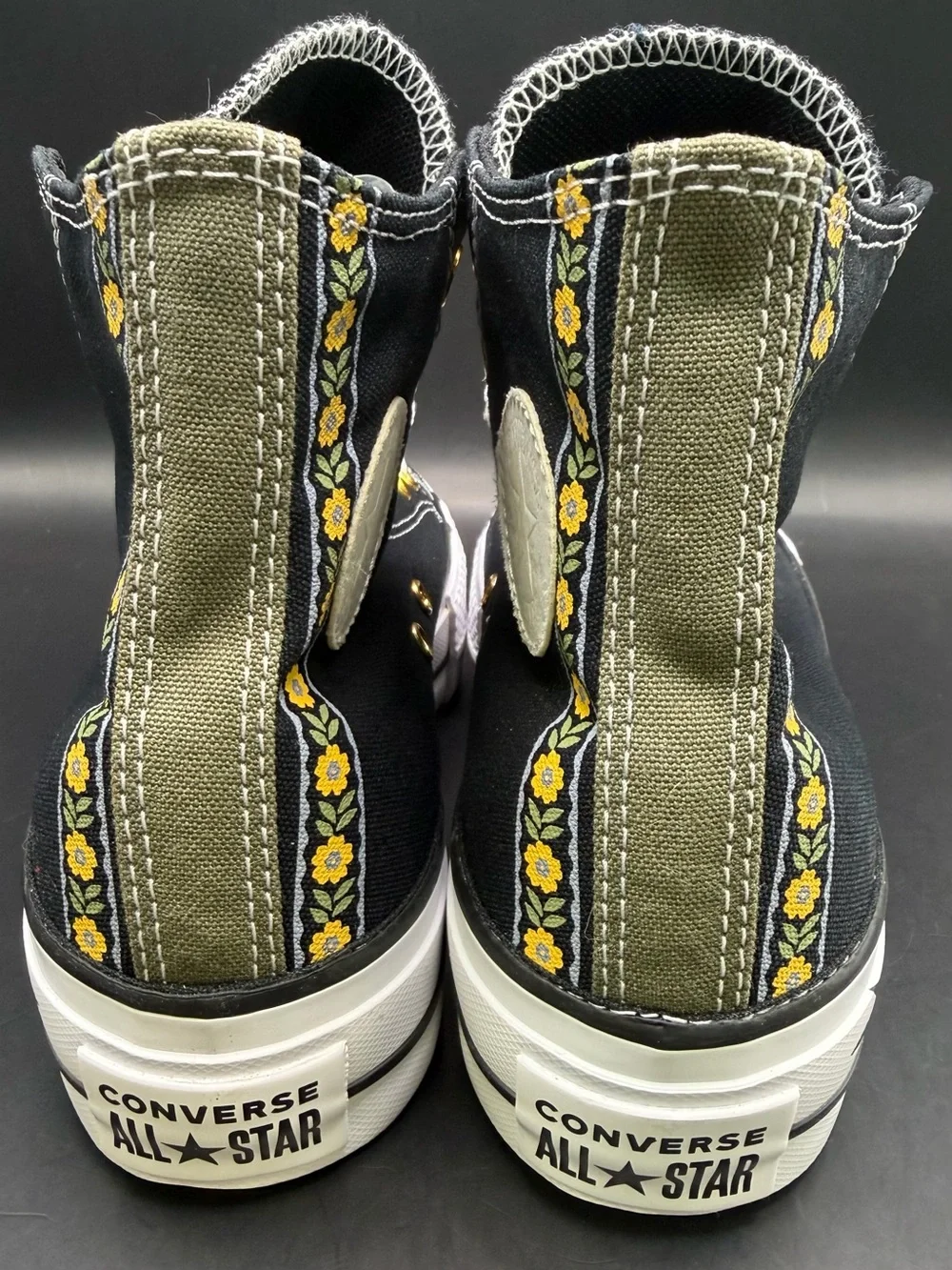 Converse- All Star, Womens-Black High-Top Sneakers/White Laces-Size:6 - Picture 3 of 7